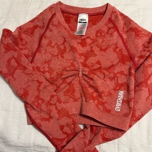Gymshark Red Camo Cropped Textured Apparel